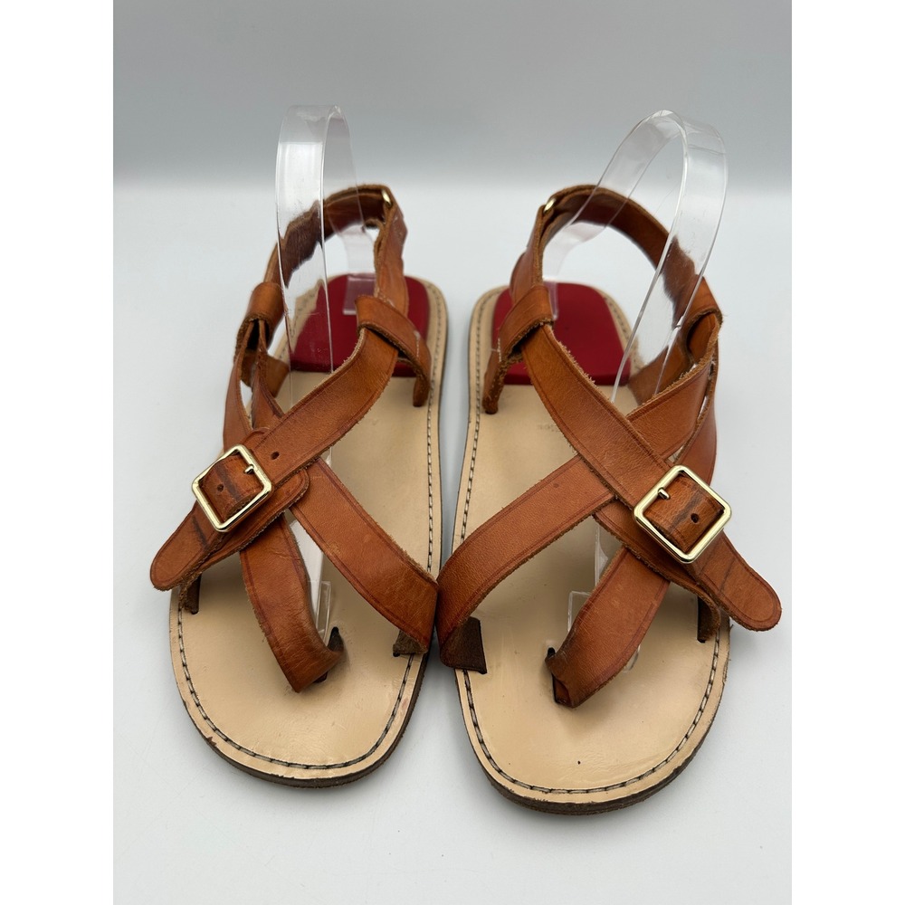 Acne Studios Ancient Greek Sandals 41 Brown Leather Designer Italian Rare Find
